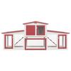 Clapier extérieur - vidaXL - 204x45x85 cm - Bois de sapin - Blanc et rouge - 2 couches