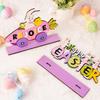 1PC Easter Ornament Rabbit Ornament Purple Wood Letter Decorative Egg Tabletop Ornament