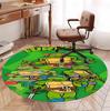 Teenage Mutant Ninja Turtles Pattern Round Rug, Indoor/Outdoor Mat, for Picnic, Gameroom, Bedroom, Office, Living Room, Home Decor Carpet, Birthday Gi