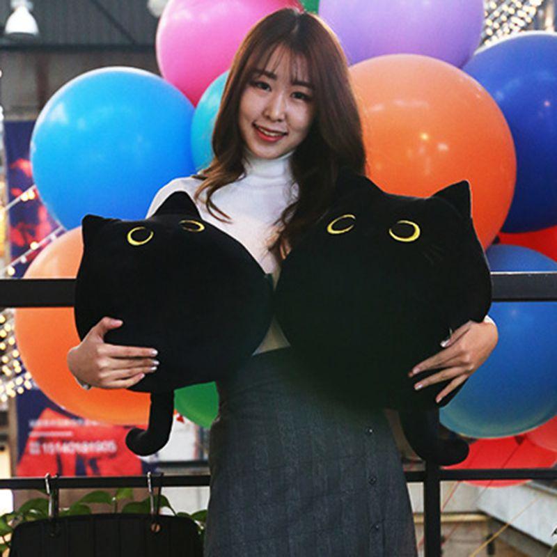 Adorable Black Cat Shaped Plush Toy Soft Stuffed Doll For Cozy Comfort And Play