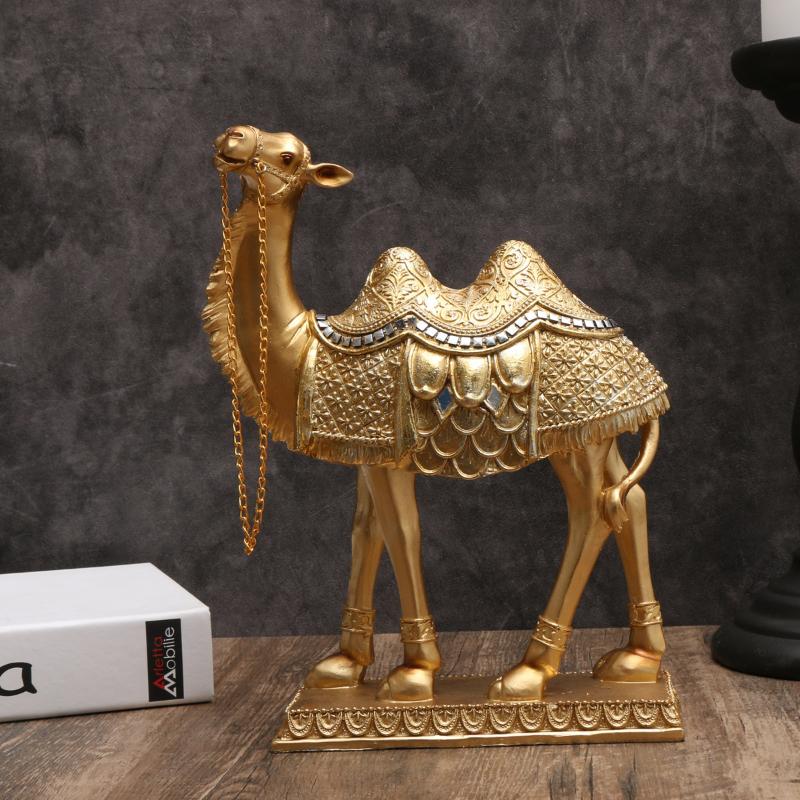 Matte Finish Light Luxury Camel Statue Art Craft Desktop Ornament for Home Office Workplace Decor Ideal Gift