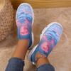 Letters Floral Print Platform Sneakers for Women Knitting Casual Sports Shoes Woman Non Slip Breathable Running Shoes