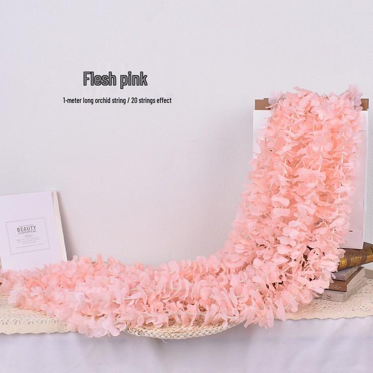 Orchid Hydrangea Silk Wedding Garland for Ceiling Decor