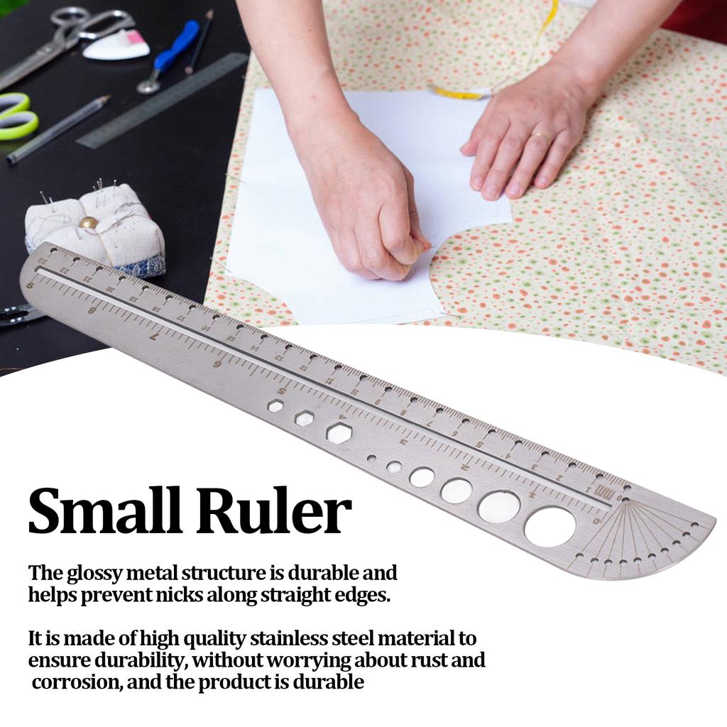 Stainless Steel Ruler Multifunctional Special Shaped Large Office Ruler with Scale Sewing Leather Measuring Tool