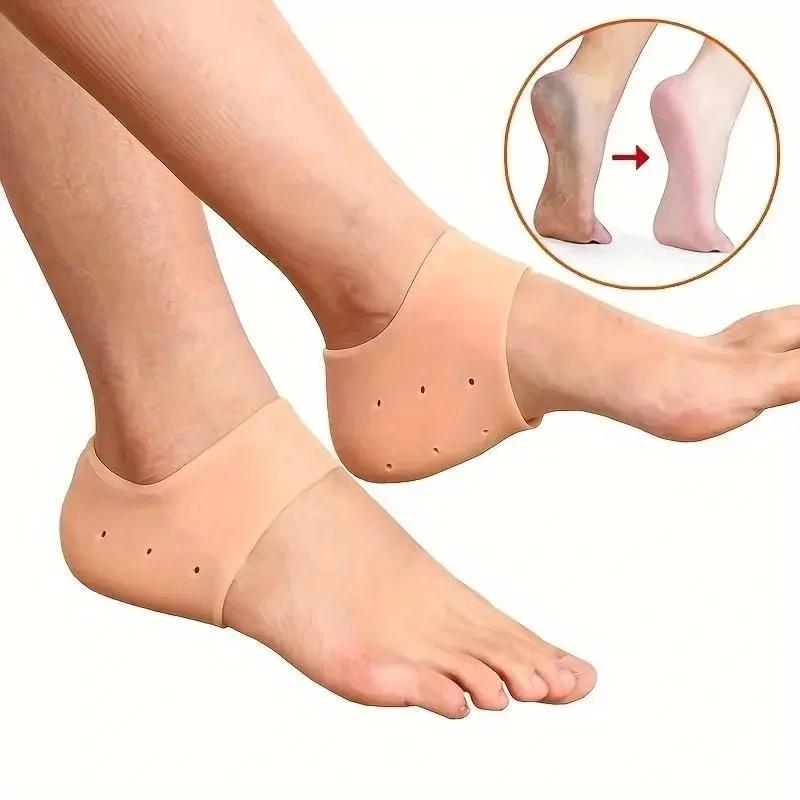 1 Pair Silicone Heel Protector Protective Sleeve Heel Spur Pads For Relief Plantar Fasciitis Heel Pain Reduce Pressure On Heel