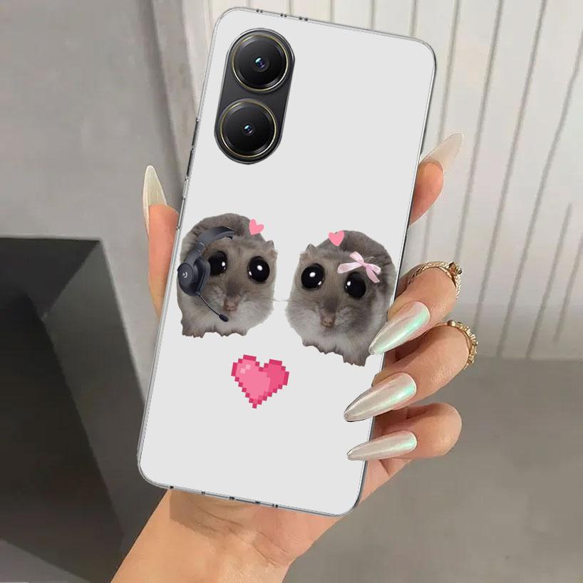 Funny Sad Hamster Meme Phone Case for Xiaomi Poco X5 X6 X7 Pro F7 Ultra M7 Redmi 15 15C 13 13C 12 12C 10 10A 10C 9 9A 9C 9T Shel