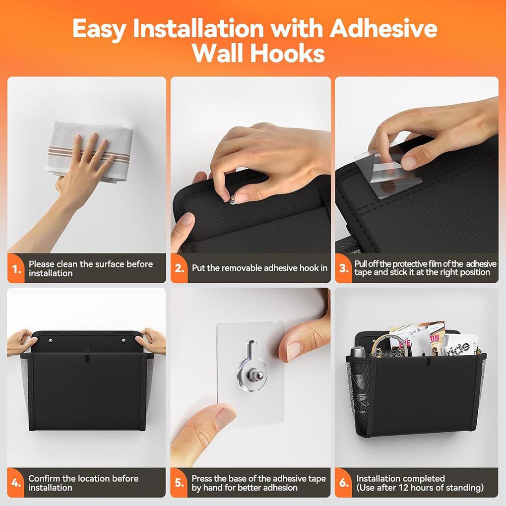 Wandmontierter Wohnmobil-Aufbewahrungstaschen-Organizer, Packung mit dekorativen Aufbewahrungslösungen für Schlafzimmer, Wandmontage, 2 Stück