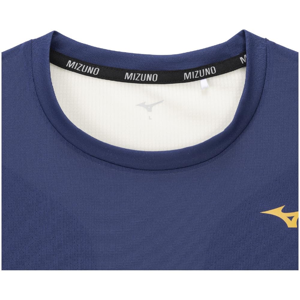 Mizuno Running Wear Dry Aeroflow Aurora Short Sleeve Highly Breathable Reflective Print J2MAB004 Estate Blue T-Shirt Men's