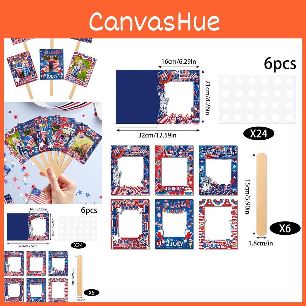 Day Independence Theme Flag Pattern Handheld Photo Frame Shooting Prop Decor