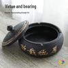 Ceramic Ashtray with Lid: Large, Windproof, and Luxurious Design for Living Room.
