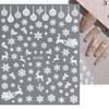 Winter Snowflake Christmas Nail Art Sticker White 3D Relief Adhesive Nail Art Decoration Sticker Nail Charm Manicure Decals