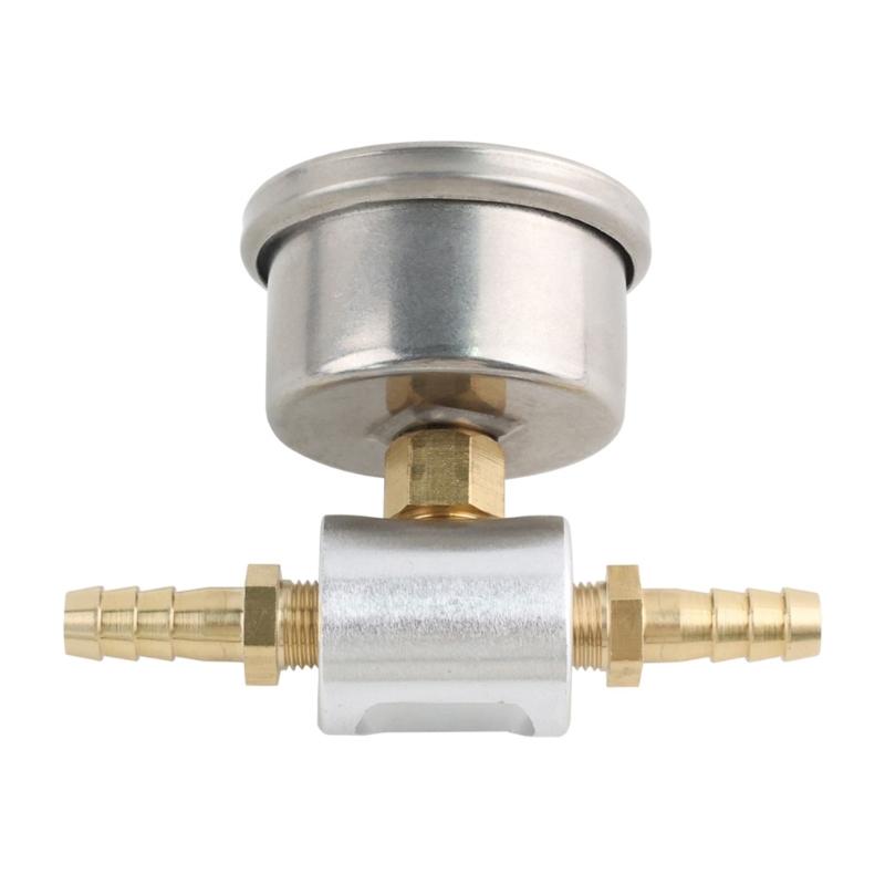 Universal 1/8Npt Fuel Pressure Gauge Liquid Filled Polished-Case 0-160Psi And Adaptor Kit For Car Fuel Injection Systems