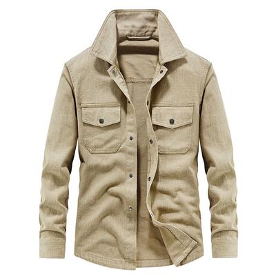 Giacca da uomo in stile casual primavera e autunno, giacca da lavoro in cotone, giacca multitasche da uomo