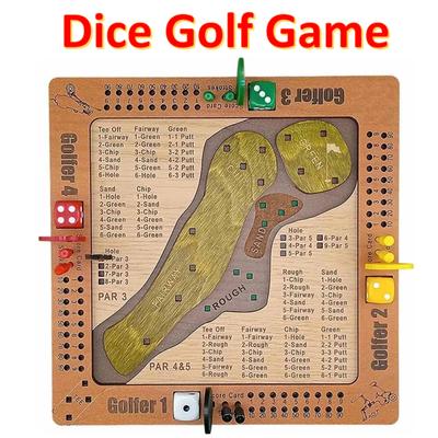 Tabletop Dice Golf Game Family Board Game Fun and Challenging Wooden Golf Dice Game Set for Family Party Nights Golf Table Games