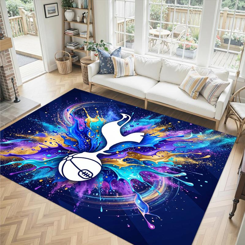 Tottenham Hotspur Design Crystal Velvet Carpet Cozy Non?Slip Printed Rug For Bedroom Living Room Entrance