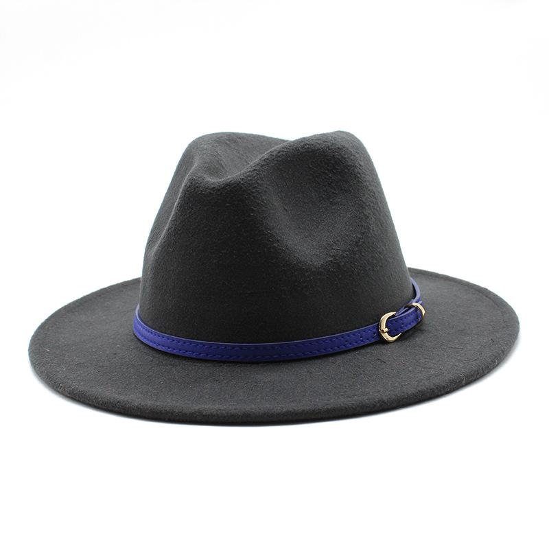 British Style Men And Women Jazz Woolen Hat Big Eave Hat Classic Woolen Hat