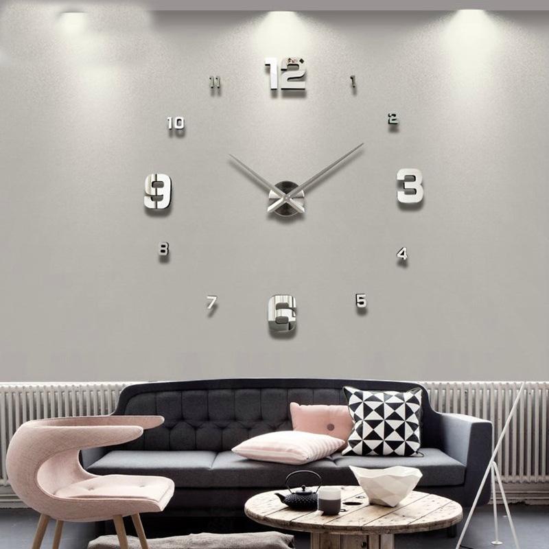 Kreative 3D DIY Quarz-Wanduhr im europäischen Stil für das Wohnzimmer