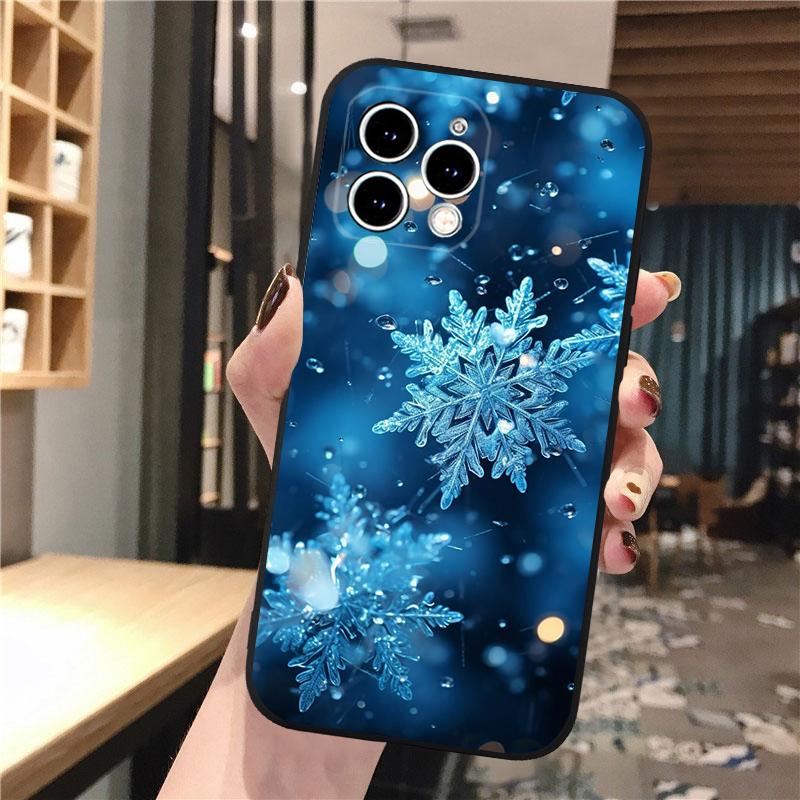 Phone Case Carcasa Funda For iPhone 17 Pro Max 17 Air 16 15 14 13 Pro Max 15 16 Pro 15Plus Winter Christmas Snowflake