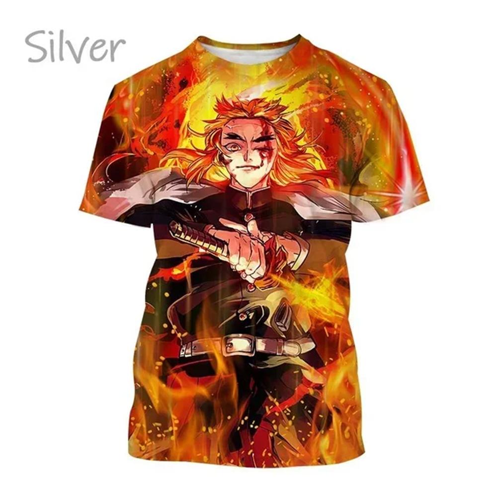 Trend Anime Demon Slayer Fashion T-Shirt Cartoon 3d Print Short Sleeve Top Street Comfort Casual Shirt Harajuku Tshirt