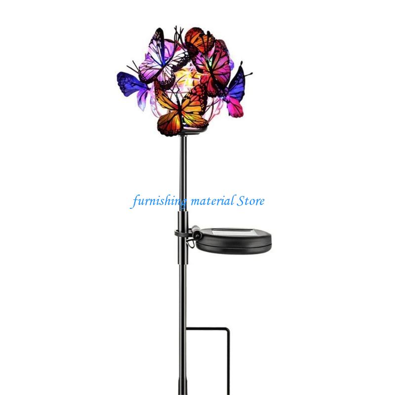 Y5GD Outdoor Solar Pathway Lights Butterfly Balls Decorative Light Solar Garden Light