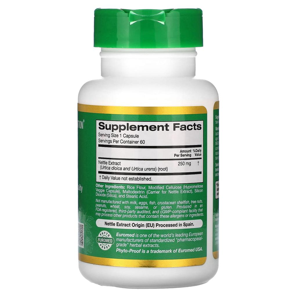Euroherbs, Nettle Root Extract, Euromed Quality, 250Mg, 60 Veggie Caps
