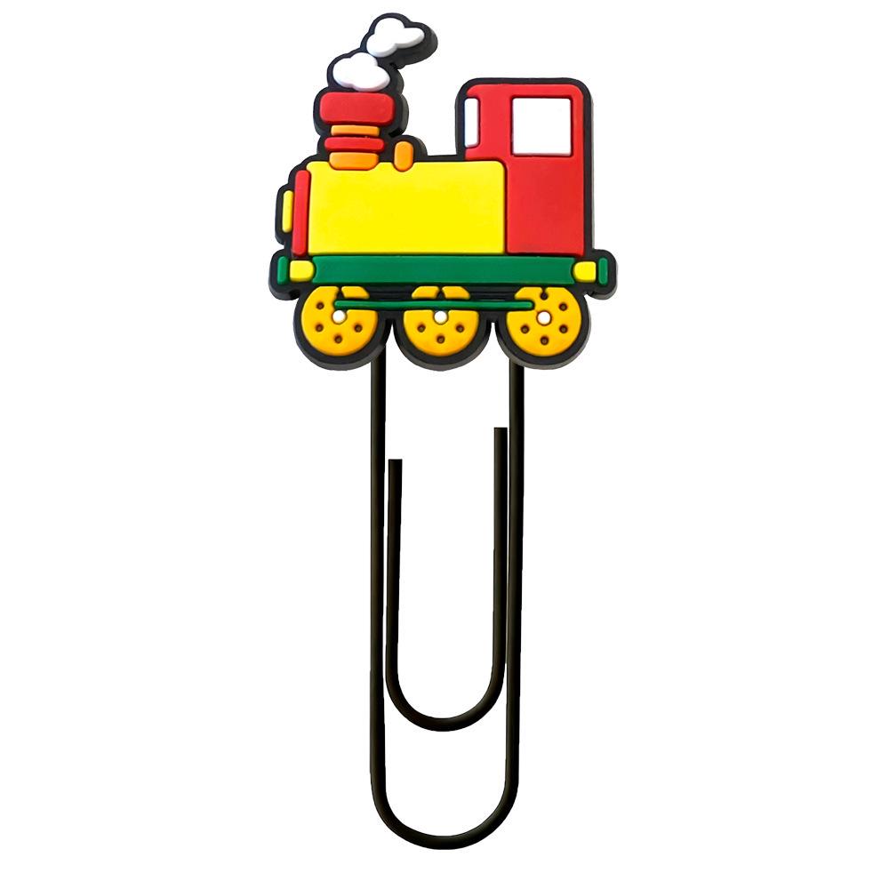 Train-Shaped Cartoon Paperclip Bookmark - Colorful DIY Office Supply