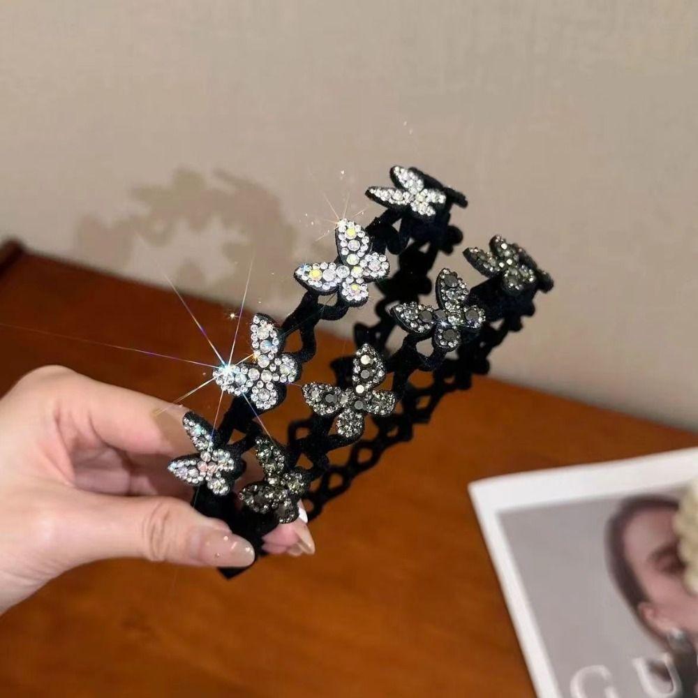 with Teeth Star Headband Wavy Butterfly Hair Band Sweet Rhinestone Hair Hoop  Gift