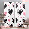 2pcs,2D Plane Printing Contemporary Curtains Hearts Abound Versatile Durable Polyester (without Rod) Holiday Perfect for Season
