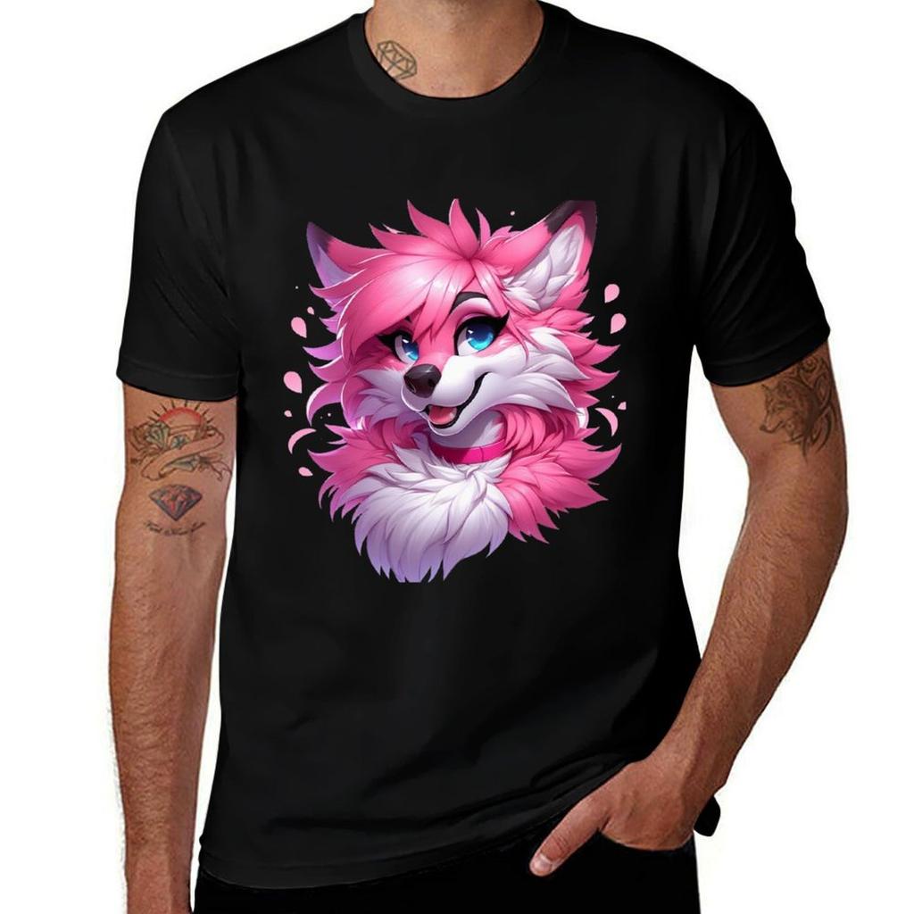 Pink Furry Puppy Girl Tshirt Anime T Shirts For Unisex Cotton T Shirts High Quality Tshirt