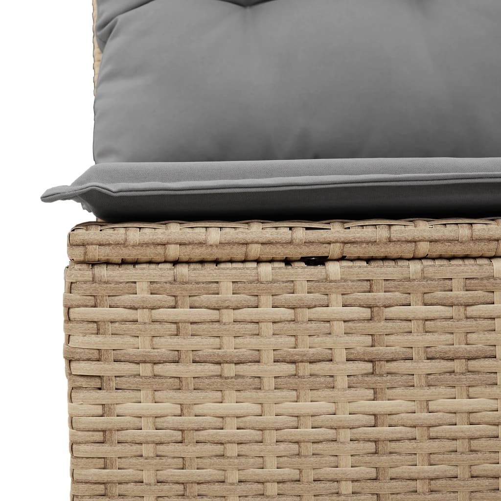 Vidaxl 8-Cz. Gartenmöbel-Set mit Kissen, Beige, Polyrattan