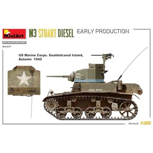 Miniart 1/35 M3 Stuart Early Diesel Plastic Model Kit MA35417 (Tank)