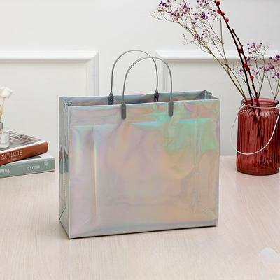 5pcs PVC Silver Reusable Gift Tote Grocery Shopping Bags Apply To Bridesmaids Birthday Party Wedding Bachelorette Weekend Bags