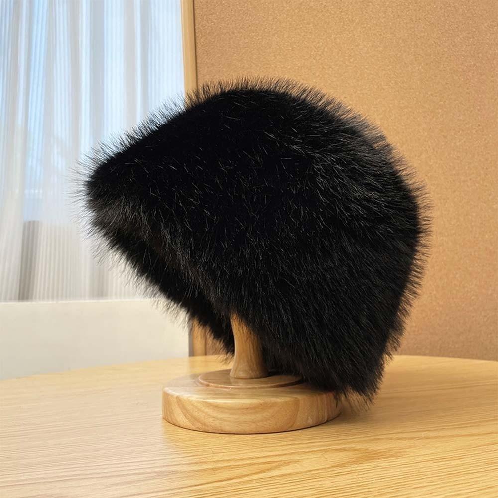 Imitation Mink Fur Winter Fisherman Hat Temperament Anti-cold Basin Cap Plush Bucket Hat Travel