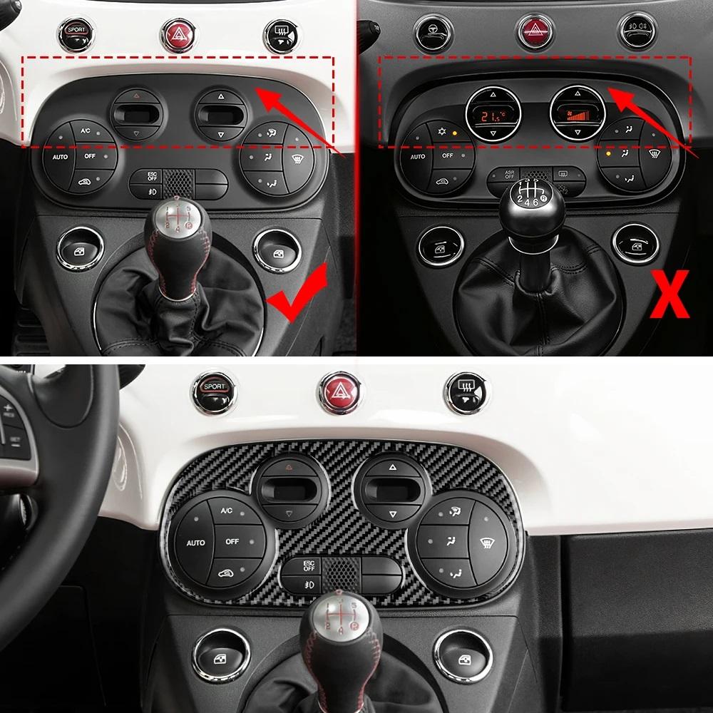 Real Soft Carbon Fiber Sticker For Fiat 500 Abarth 595 2012-2016 2017 2018 2019 2020 2021 2022 2024 Abarth 695 2017-2024 AC Trim.