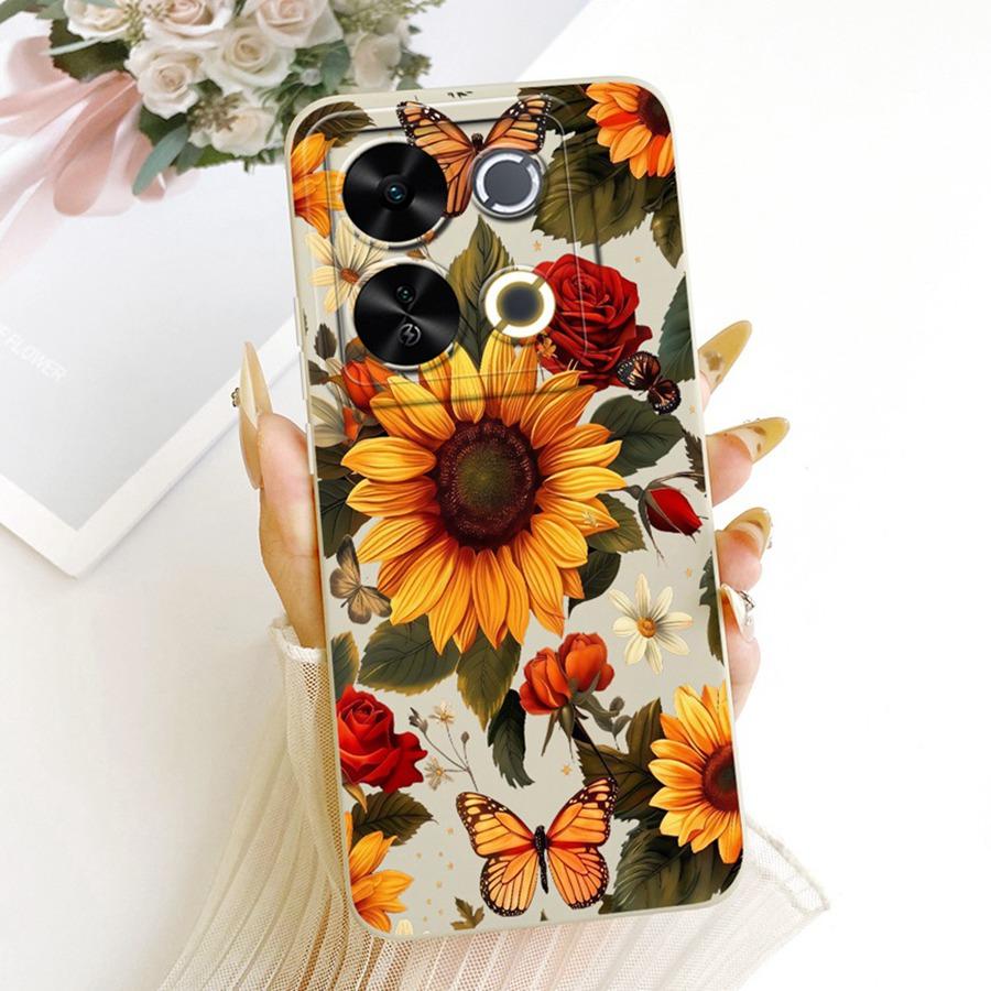 For Itel P65 4G Phone Case Cute Rabbit Painted Liquid Soft Silicone Bumber Shell For Itel P 65 4G Capa P671L Back Cover