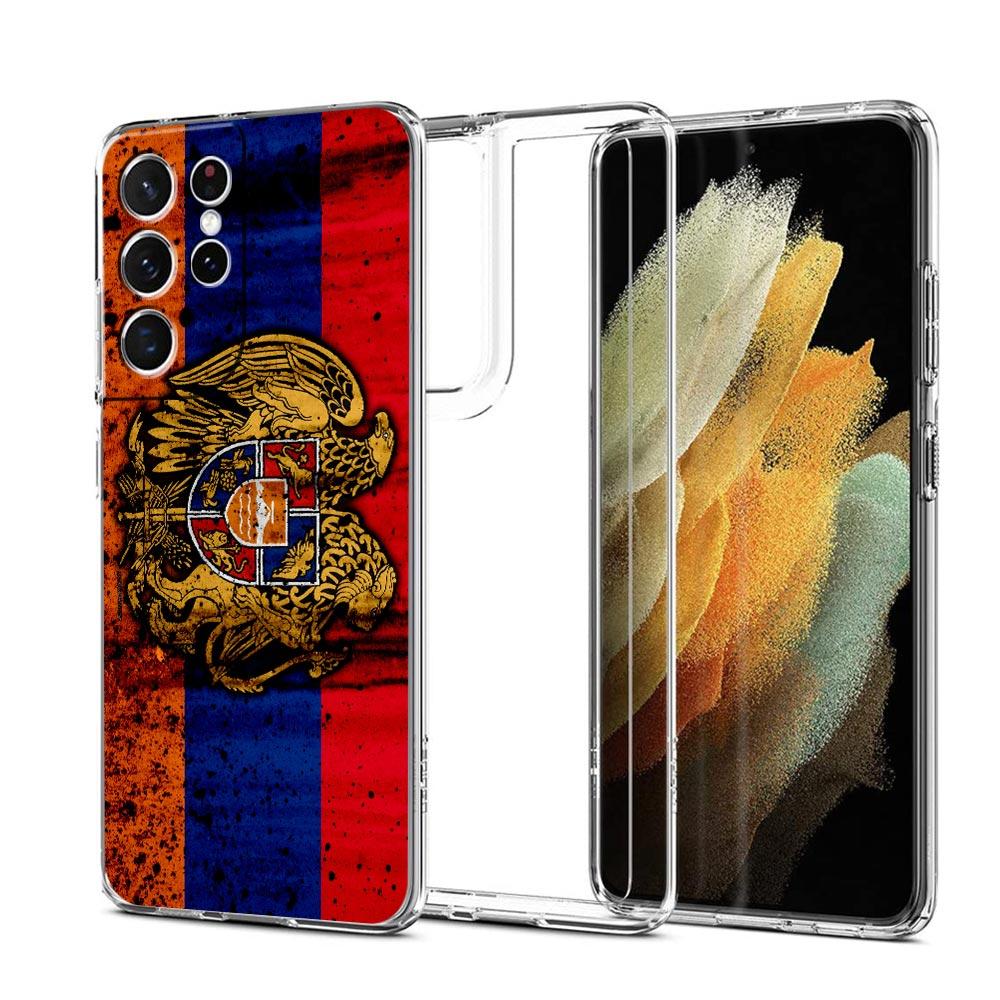 Armenia Armenian Flag Clear Silicone Phone Case For Samsung Galaxy S23 S22 5G S20 Ultra S21 FE 5G S10E S9 S8 S10 Plus Soft Cover