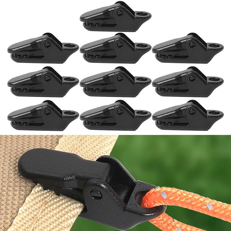 10Pcs Sturdy Tent Clips Outdoor Tarpaulin Clips Anti-Wind Fixed Camping Tent Clamp Clips Crocodile Clip Hook For Outdoor Camp