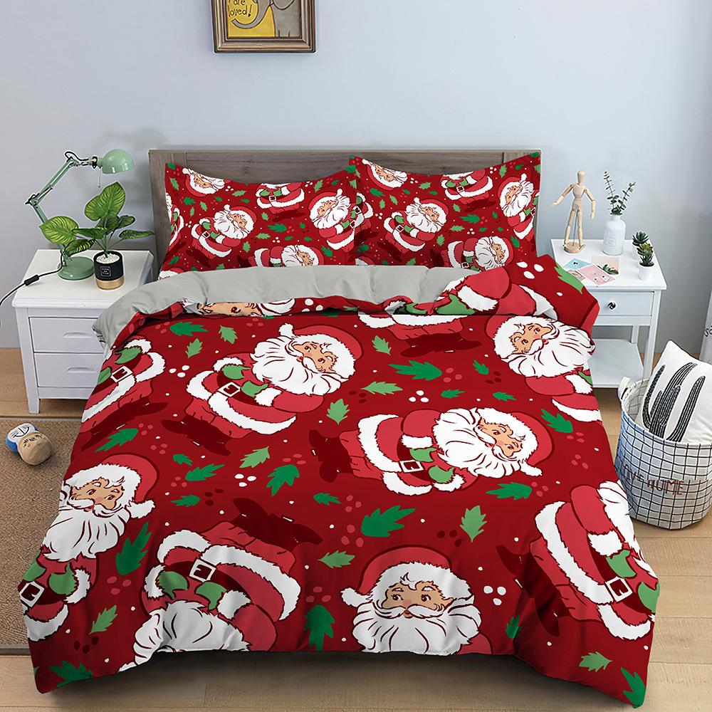 Christmas Elk Bedding Set Festival Modern 3d Duvet Cover Set Comforter Bed Linen Twin Queen King Single Size Kids Adult Gift