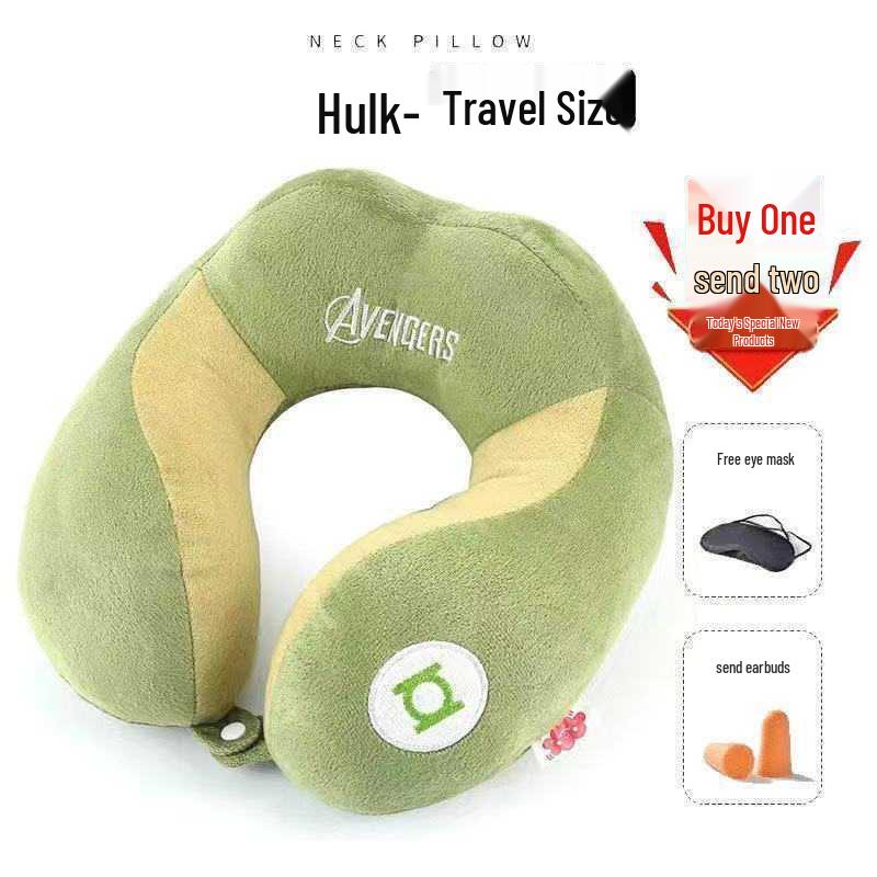 Cute U-Shaped Neck Support Pillow for Travel & Nap - Cartoon Design
