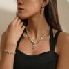 Niche Luxury High-fashion Bridal Necklace, Bracelet, Earrings, Jewelry Set, Evening Dress Accessories for Women