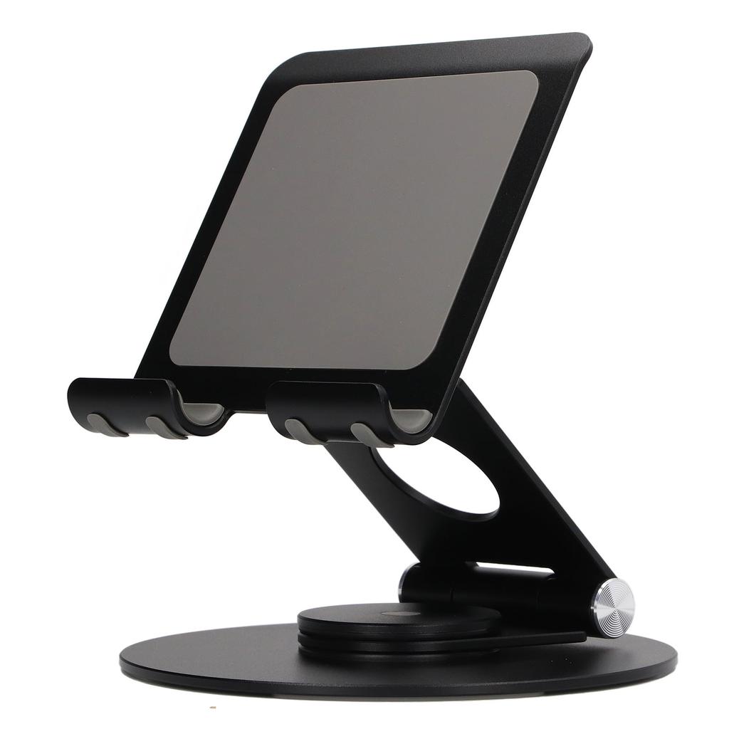 Foldable Phone Stand 360 Degree Rotation Adjustable Height Aluminum Desk Stand with Stable Base for