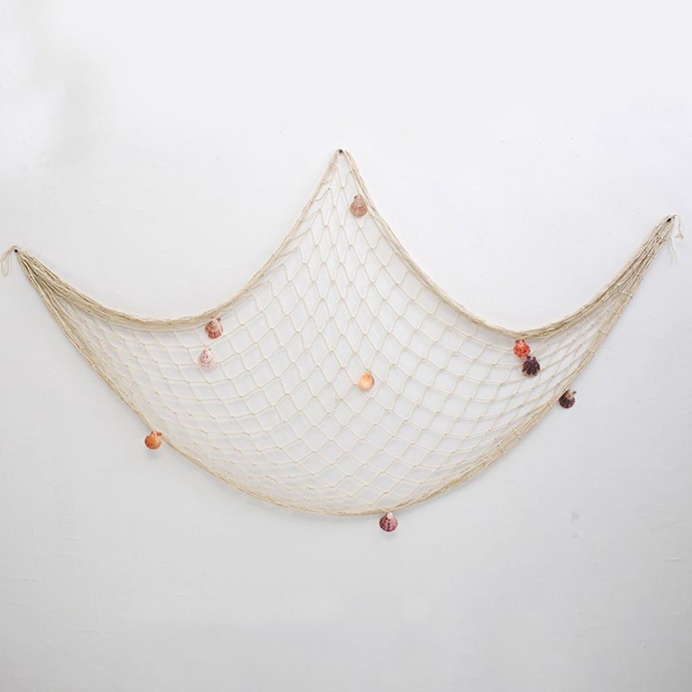 Beige Color Decorative Fishing Net Wall Hanging Display Net Home Photography Props