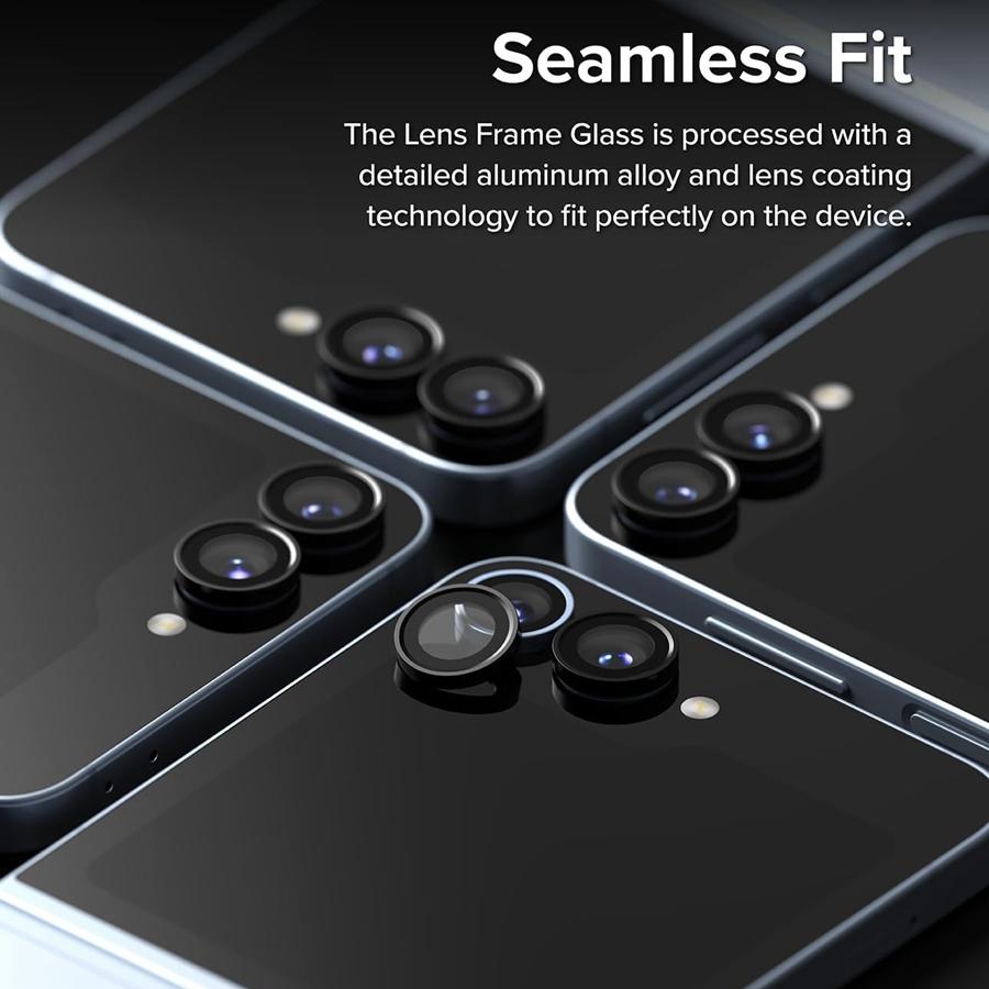 Metall Kameralinse Herdet Glass Beskytter Egnet For Samsung Galaxy Z Flip 7 / 7 FE / Z Flip 6 Fold 7 9H Herdet Glass Aluminium Legering Svart Farge
