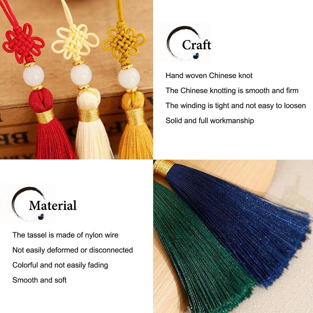 24 Silk BetterJonny Tassels for DIY Chinese Colorful Handmade Accessory Fan Set Tassels per Tassels, Crafts, Fringe, Charms, Accessories, Knots,