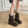 Pants Mid Tube British Platform Boots Martin Boots Women'S Heightening Retro Stacking Short Boots