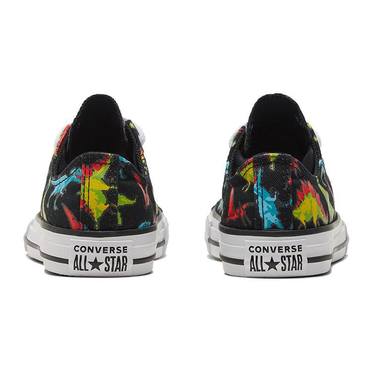 Converse Chuck Taylor All Star Casual Confortável Cano Baixo Sapatos de Lona Infantil Tênis Infantil Preto Multicolorido 670350C