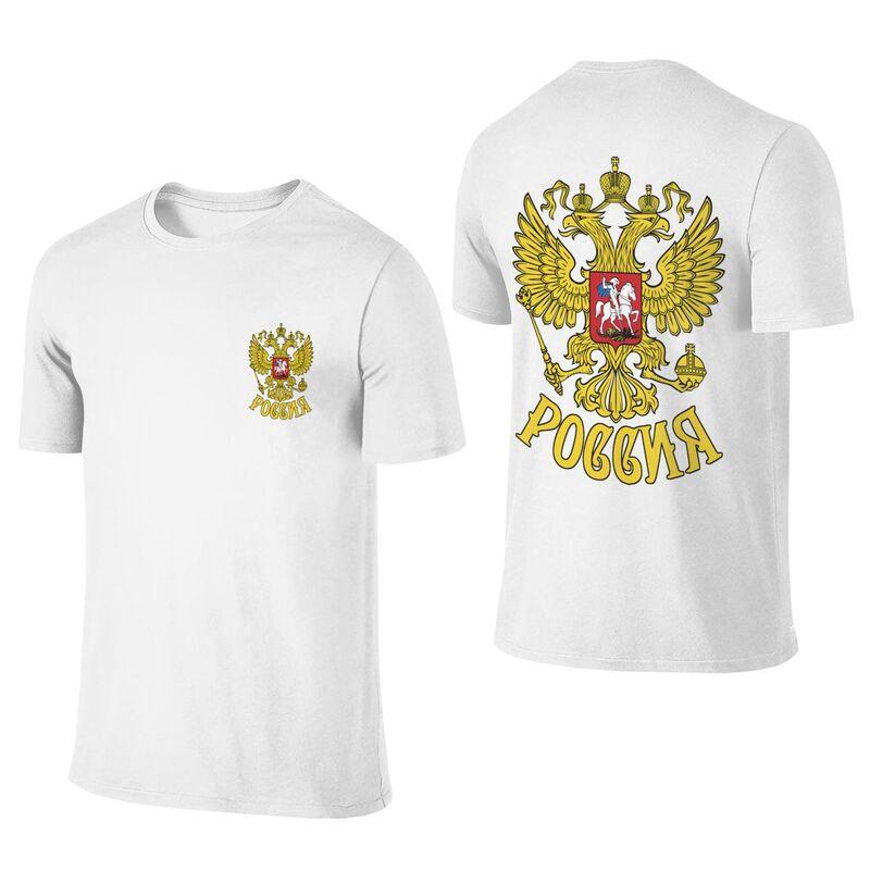 Custom Coat Of Arms Of Russia T Shirts Men Short Sleeve Russian national pride Tshirts Streetwear Tee Tops Pure Cotton Tshirt