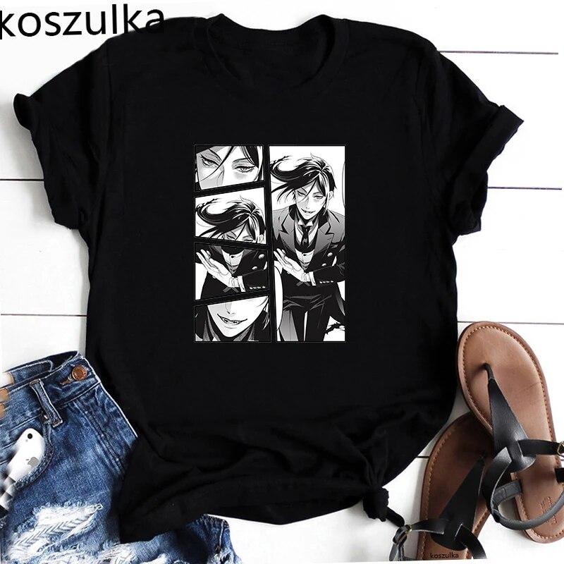 Anime Sebastian Graphic TShirt Manga Black Butler Printed Tshirt Koroshitsuji Sebastian Harajuku T-Shirt Man Women Summer Tshirt Unisex