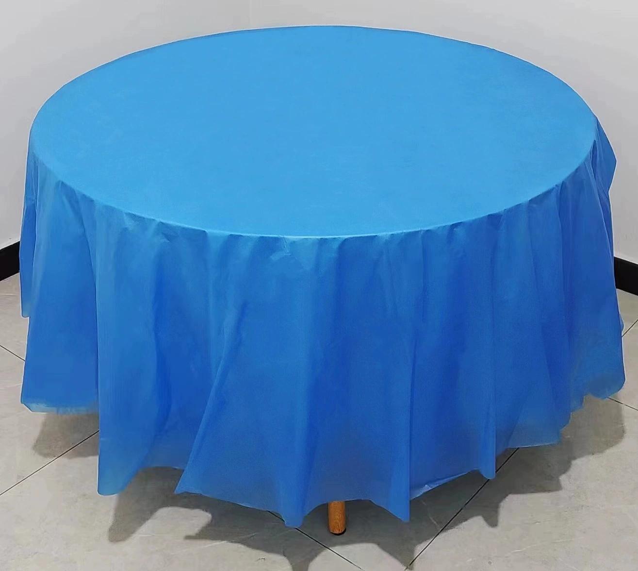 

4 Pack Premium Disposable Plastic Tablecloth 84 Round Table Cover For Birthdays Weddings Christmas Anniversary 213x213cm