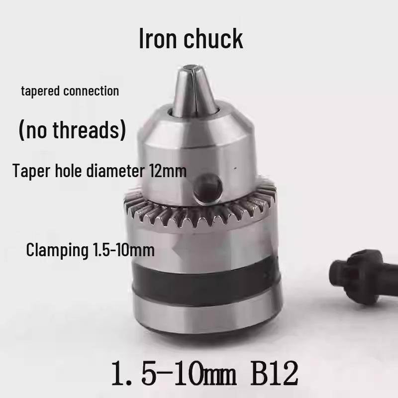 Electric Drill Power Tool Accessory: Hand-Tightened Locking Chuck with Round & Square Shank Compatibility